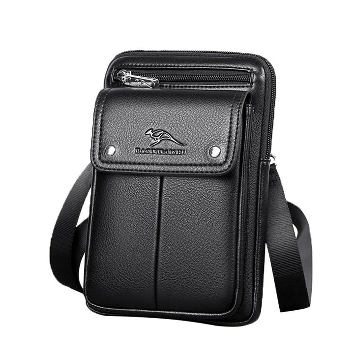 Men's stylish vertical crossbody bag with front pocket for daily essentials.