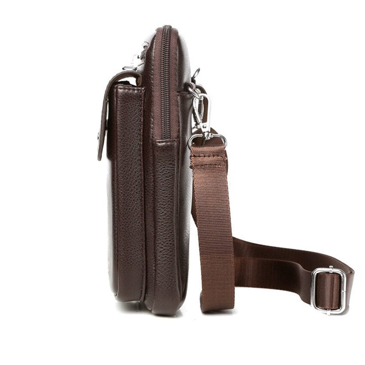 Premium men's vertical crossbody bag, a stylish accessory with secure front pocket.