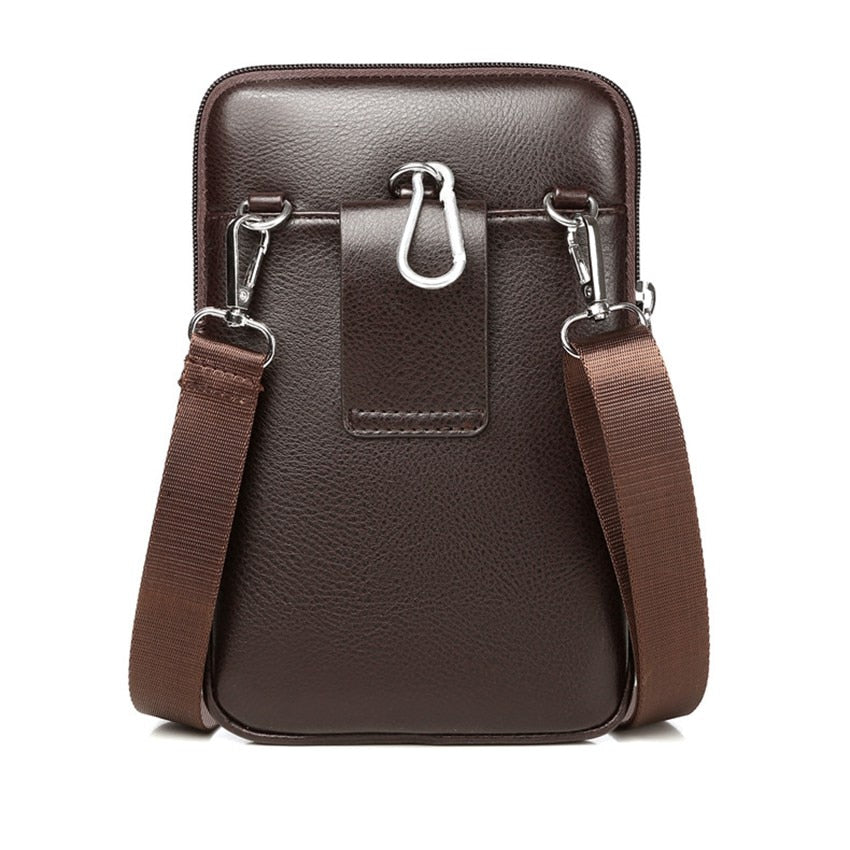 Modern men's vertical crossbody bag, durable and designed for efficient daily organization.