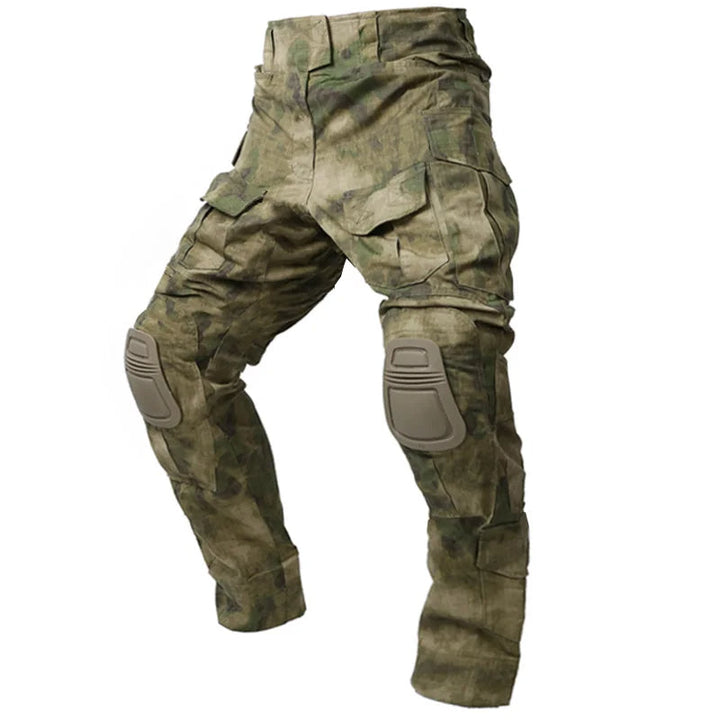 Men's tactical cargo pants, durable, with integrated knee pads & utility pockets for outdoor work and adventure wear.