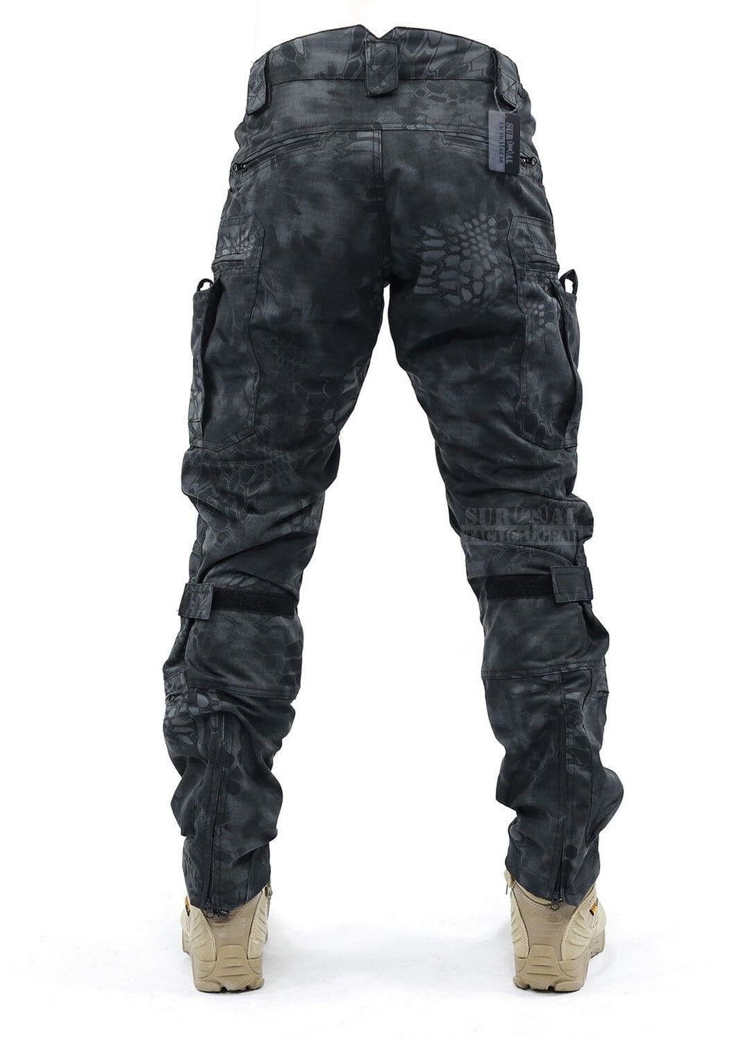 Comfortable men's active tactical pants with ergonomic knee pads, offering flexibility for all-day outdoor & workwear.