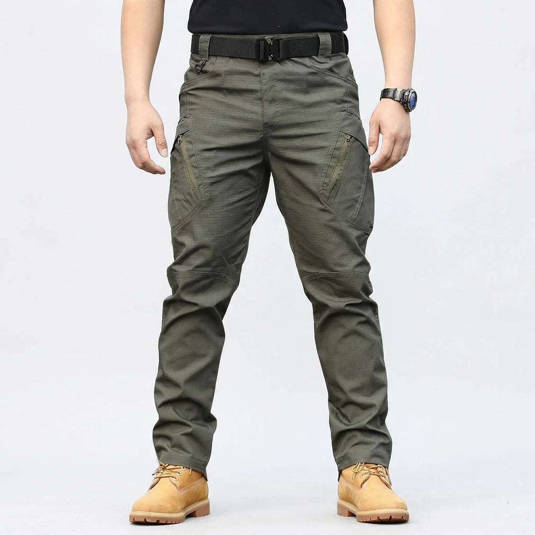 Men's adventure gear cargo pants, weather resistant & quick-dry, with 9 functional utility pockets.