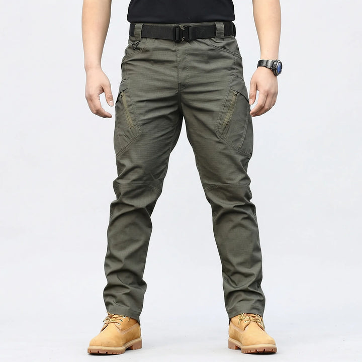 Men's adventure gear cargo pants, weather resistant & quick-dry, with 9 functional utility pockets.