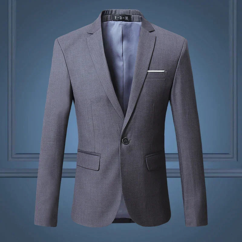 Versatile men's formal & casual blazer, a sharp tailored fit suit jacket.