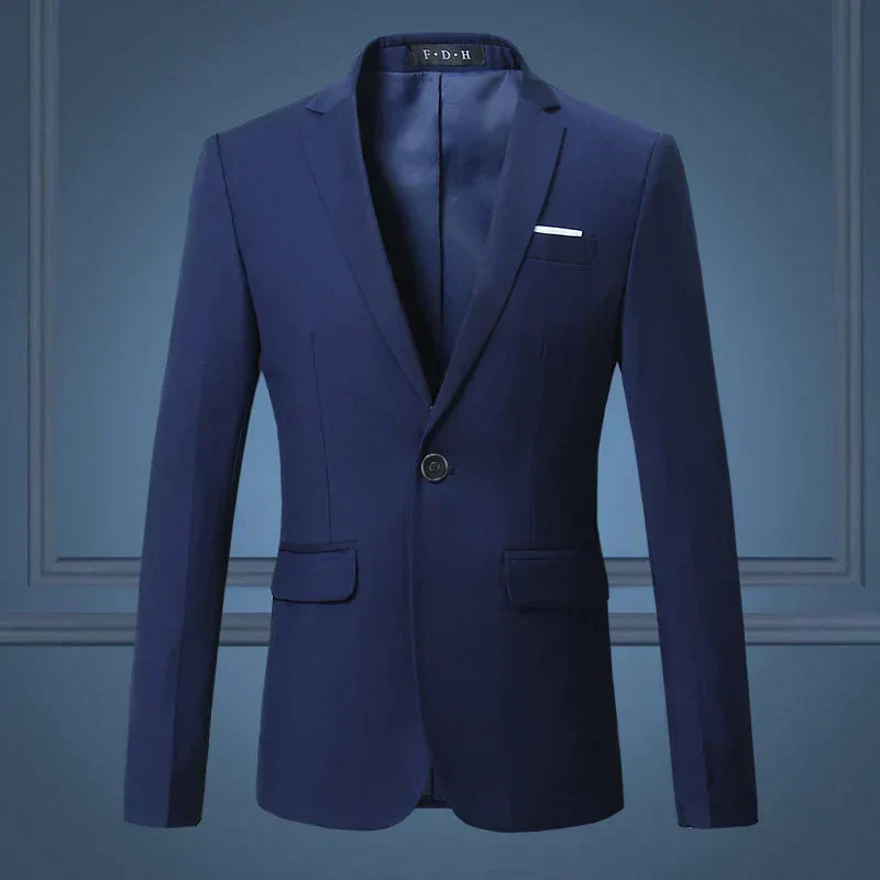 Elegant men's tailored blazer jacket for a sophisticated formal or casual look.
