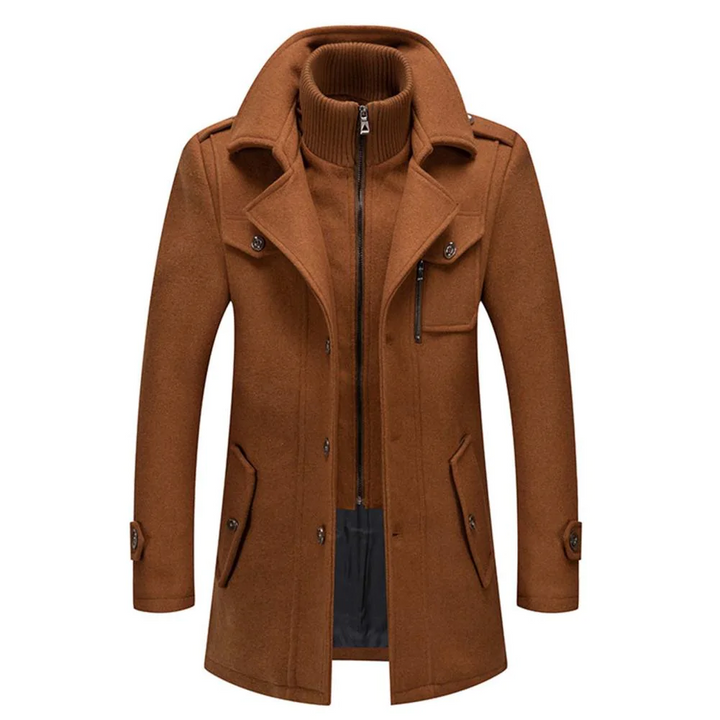 Versatile men's tailored military jacket, ideal layering piece for modern smart casual looks. Structured outerwear.