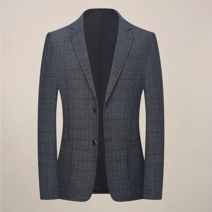 Men's tailored plaid blazer, perfect for smart casual or formal style. Stylish check jacket for men's fashion.