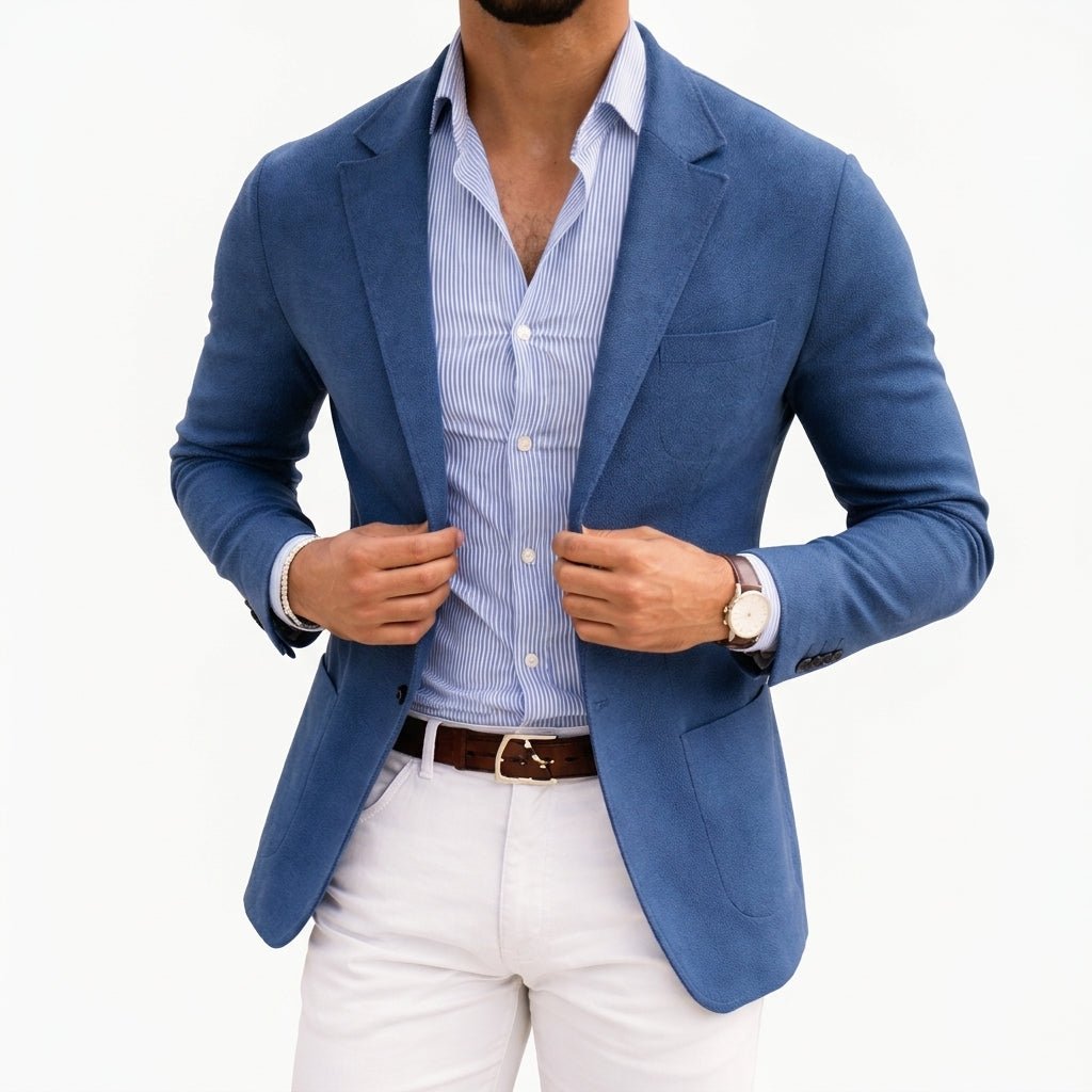 Men's tailored suit blazer, smart fit. Versatile for formal wear, smart casual, office, or everyday elegance.
