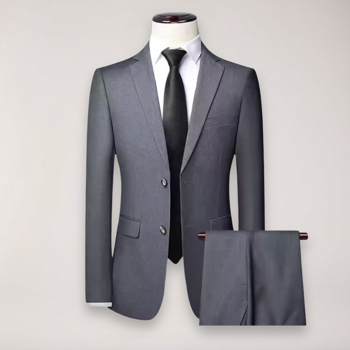 Men's event wear two-piece formal suit. Tailored blazer & trousers ensure a sharp, classic style.