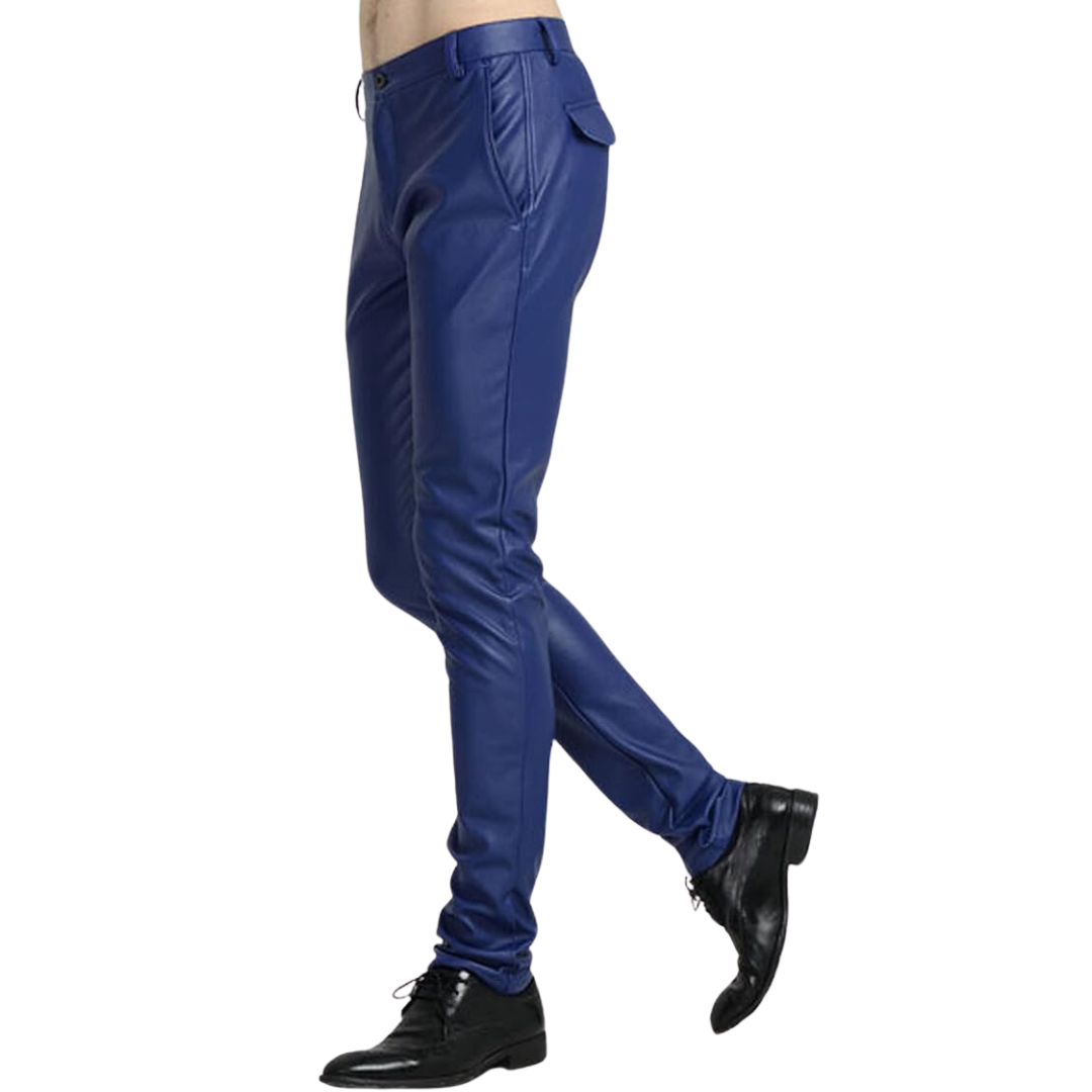 Sleek men's biker style trousers, tapered fit, ideal for urban adventures & casual wear.