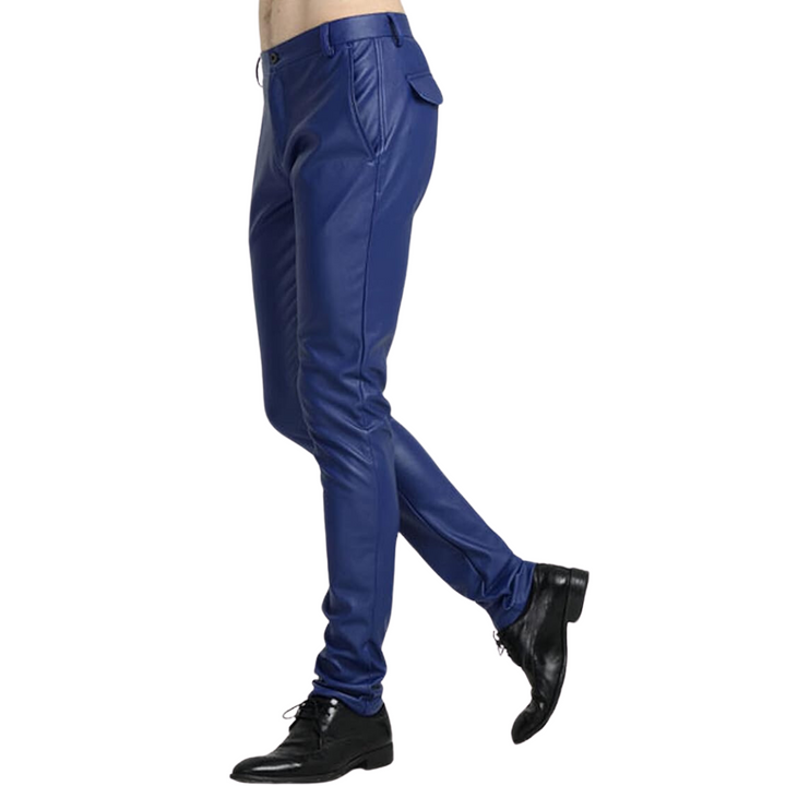 Sleek men's biker style trousers, tapered fit, ideal for urban adventures & casual wear.