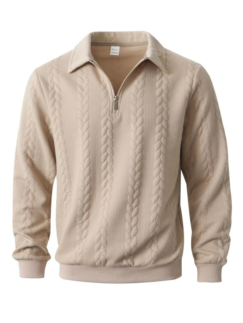 Effortless men's half-zip knit pullover sweater for layering, smart casual, or everyday comfort.