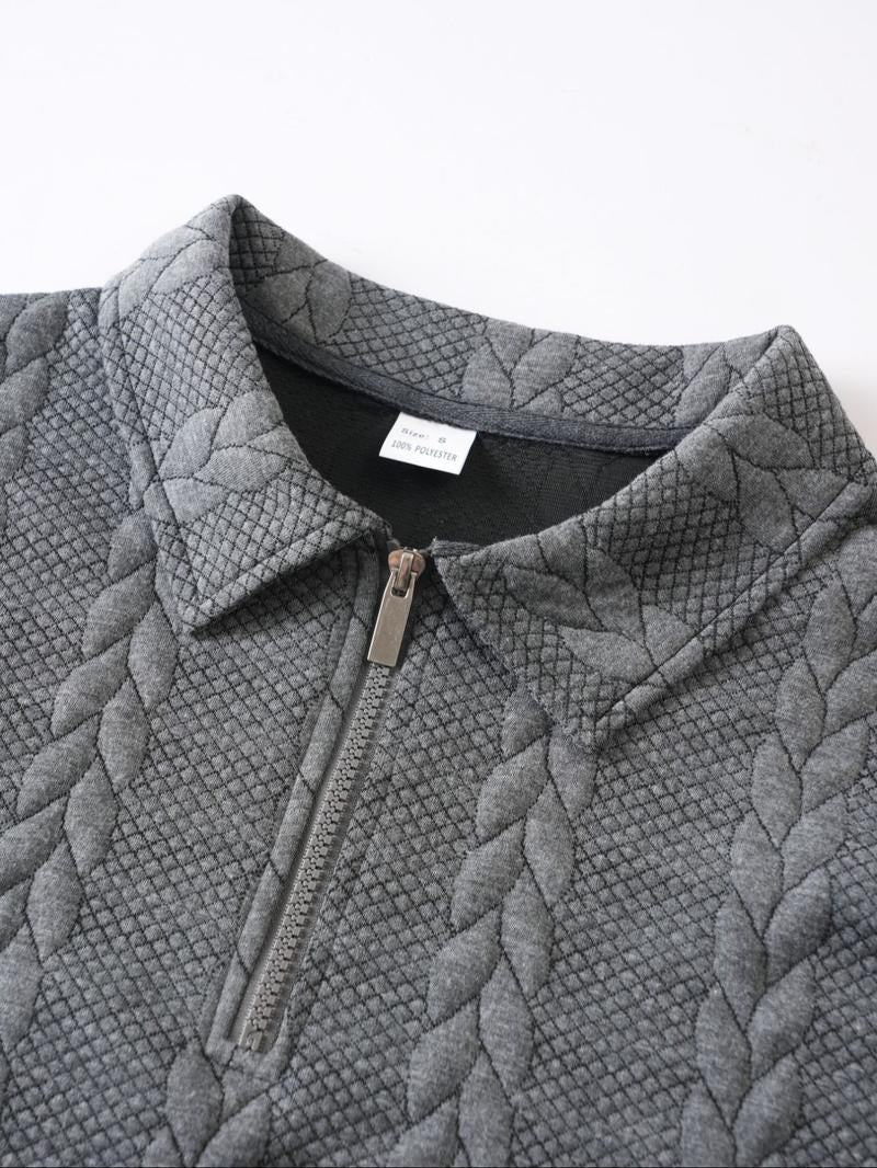 Soft men's long sleeve knit half-zip pullover, a comfortable & versatile layering sweater for any occasion.
