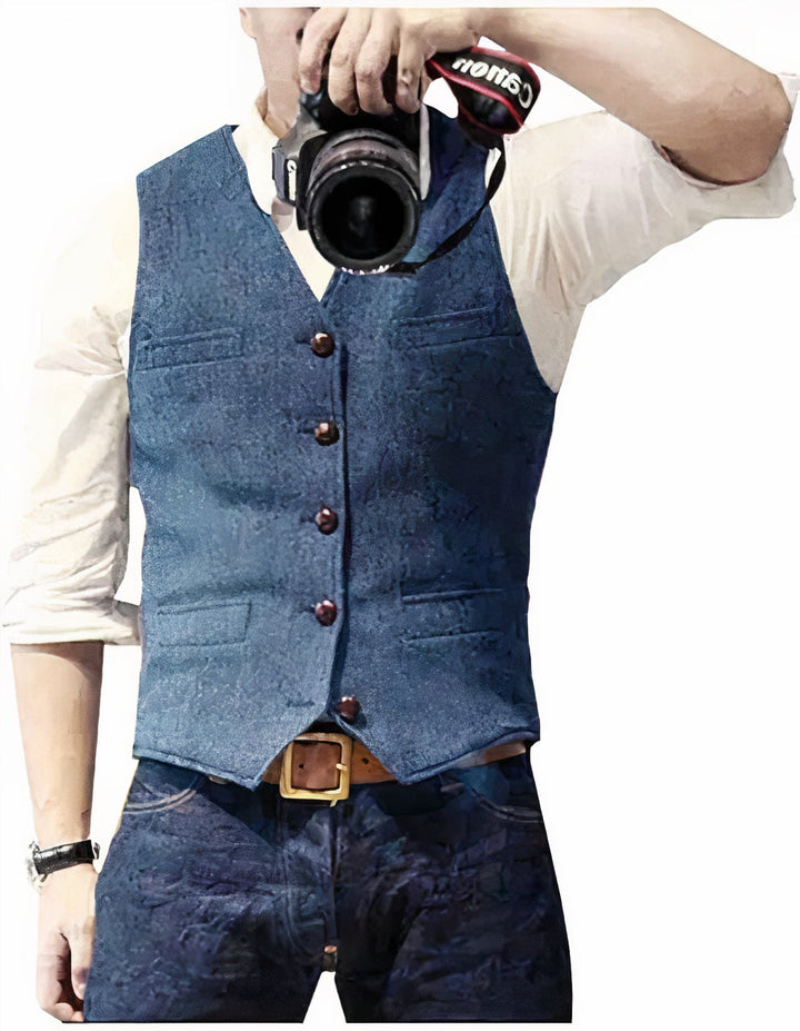 Elegant men's tailored vest. A versatile layering piece for both smart casual and formal menswear fashion.