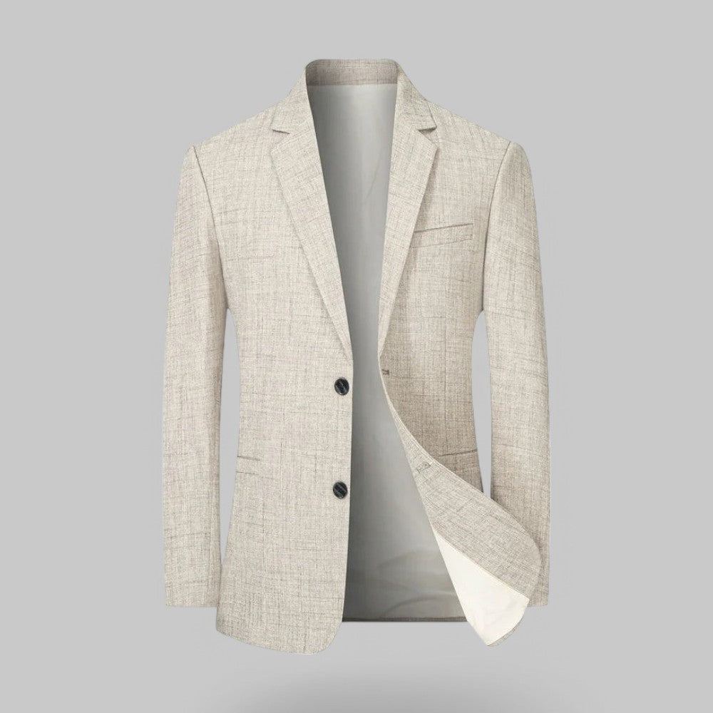 Men's two-button single-breasted blazer in a modern fit, perfect for business casual and smart office wear.