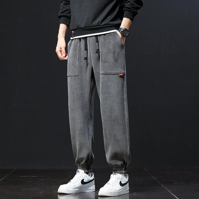 Men's ultimate comfort relaxed fit joggers with an elastic drawstring waist, essential for casual living.