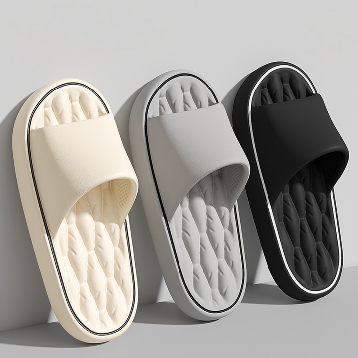 Soft men's Pillow Slides. Ultra-comfort summer slip-on sandals offering walking comfort, great for beach & pool.