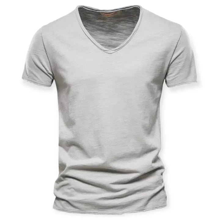 Casual men's V-neck tee, a perfect short sleeve top for everyday wear, comfort, and relaxed style.