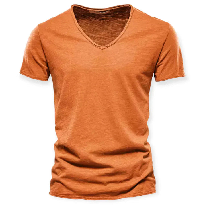 Men's V-neck t-shirt, comfortable and versatile, perfect as a layering or casual tee.