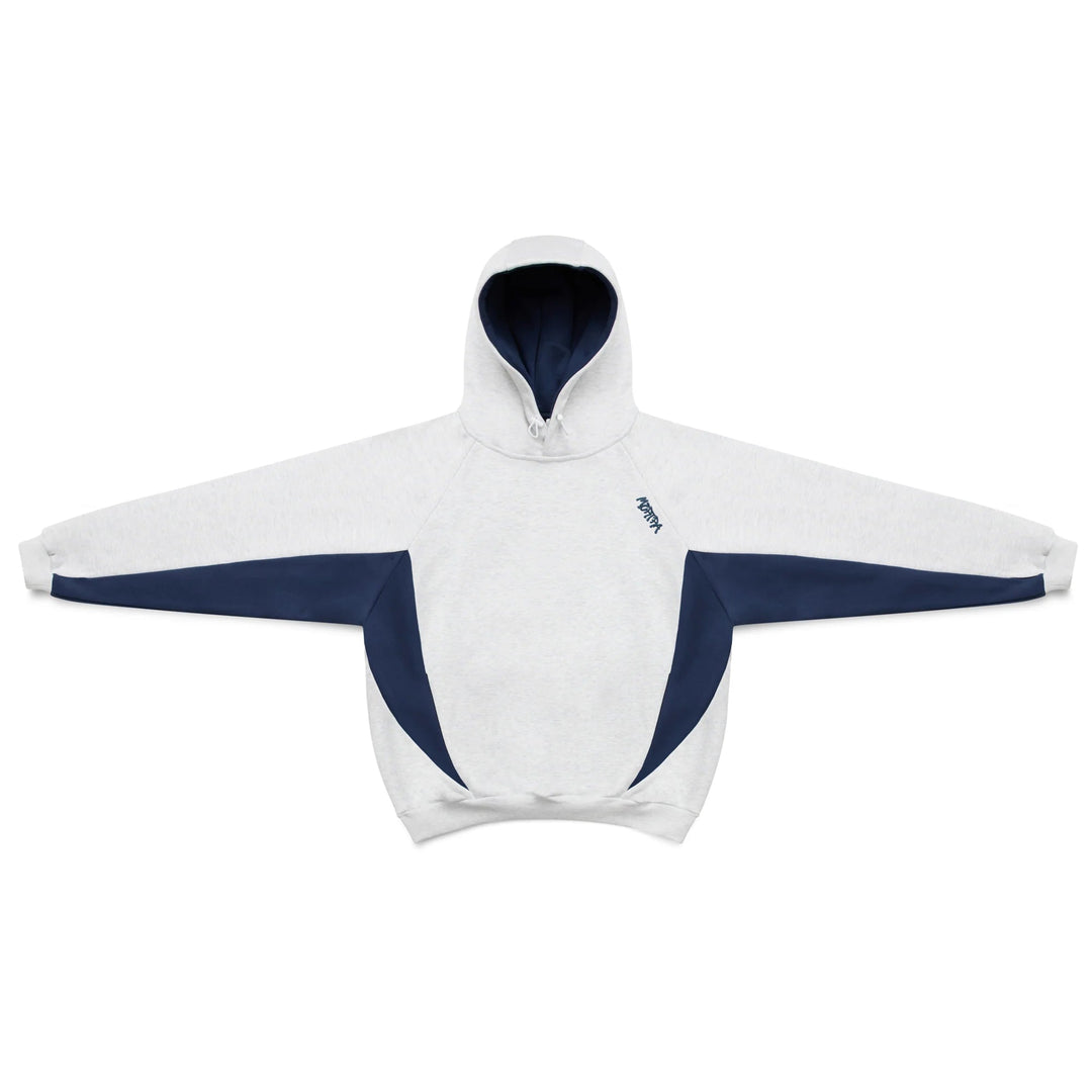 Comfortable men's Velden pullover hoodie, oversized fit, sporty contrast panels. Great for athletic casual.