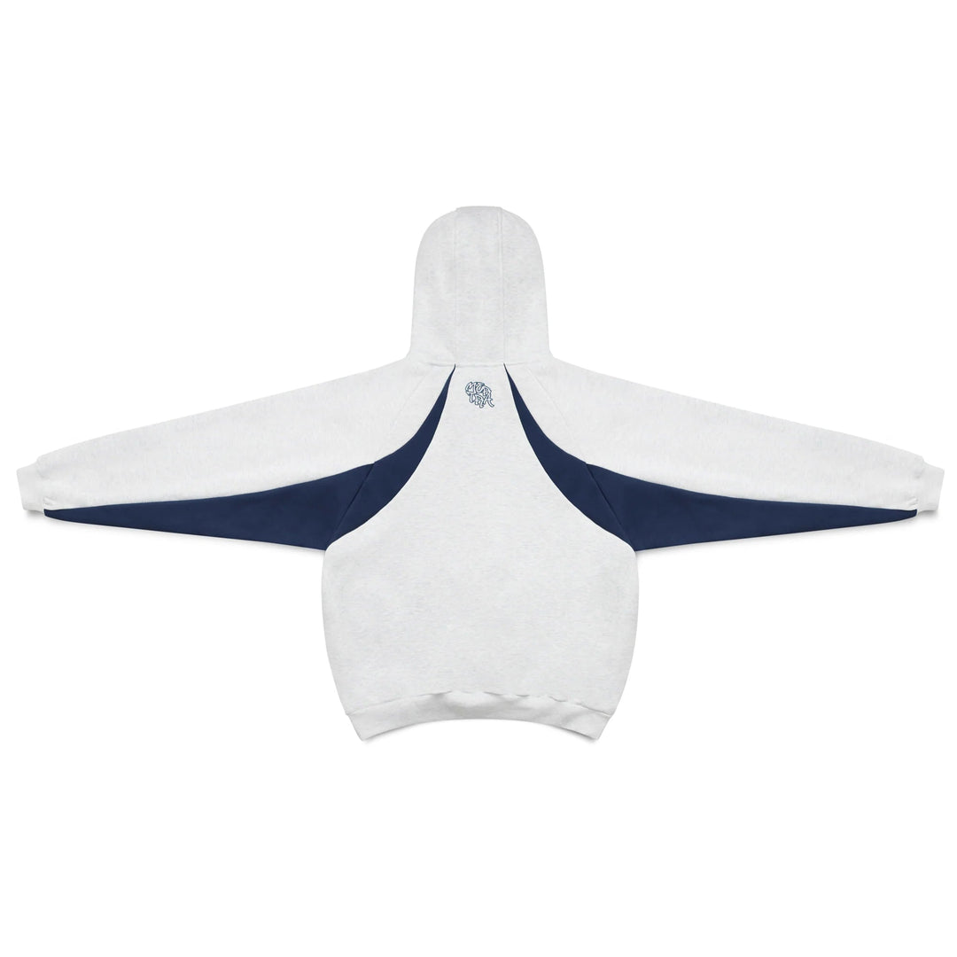 Stylish men's Velden oversized hoodie. Features unique sporty contrast panels. Perfect for modern street style.