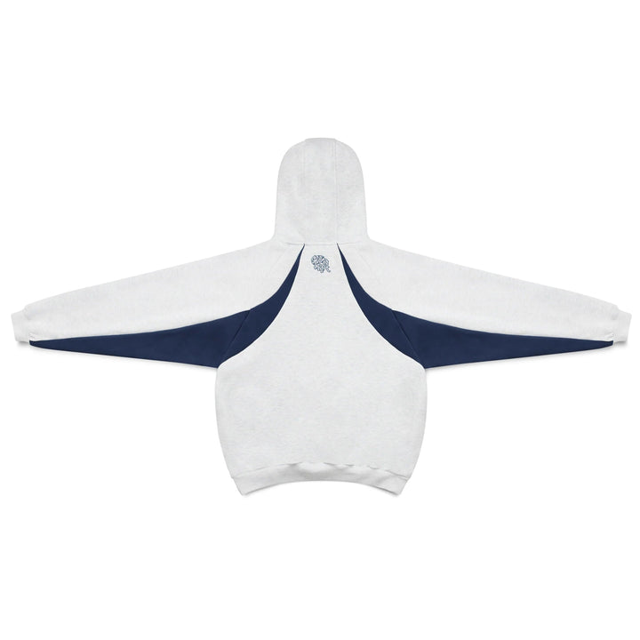 Stylish men's Velden oversized hoodie. Features unique sporty contrast panels. Perfect for modern street style.