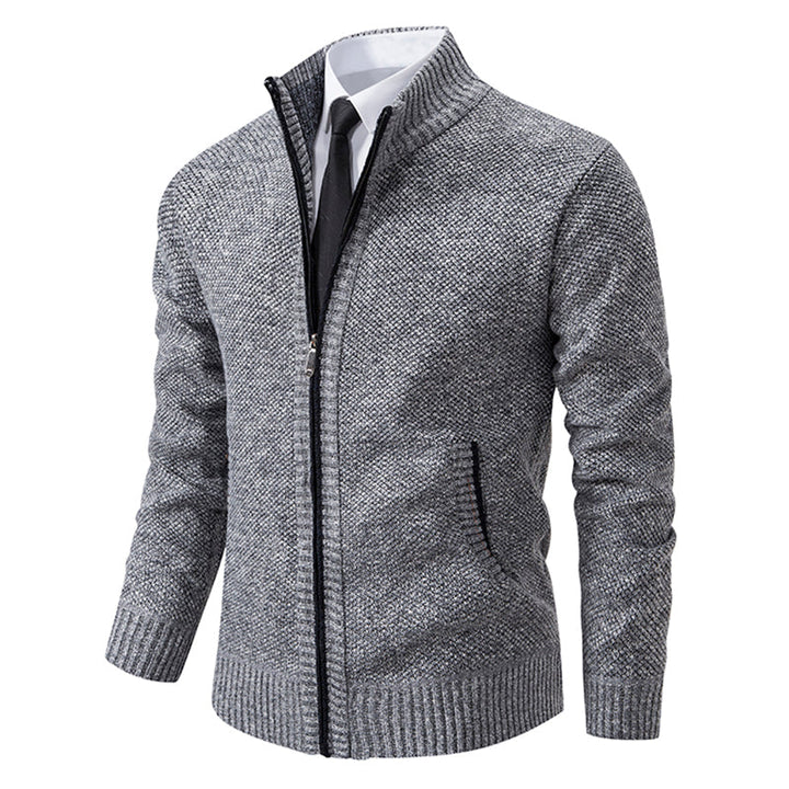 Stylish men's hooded zip jacket in a modern fit, offering comfortable lightweight warmth for everyday menswear.
