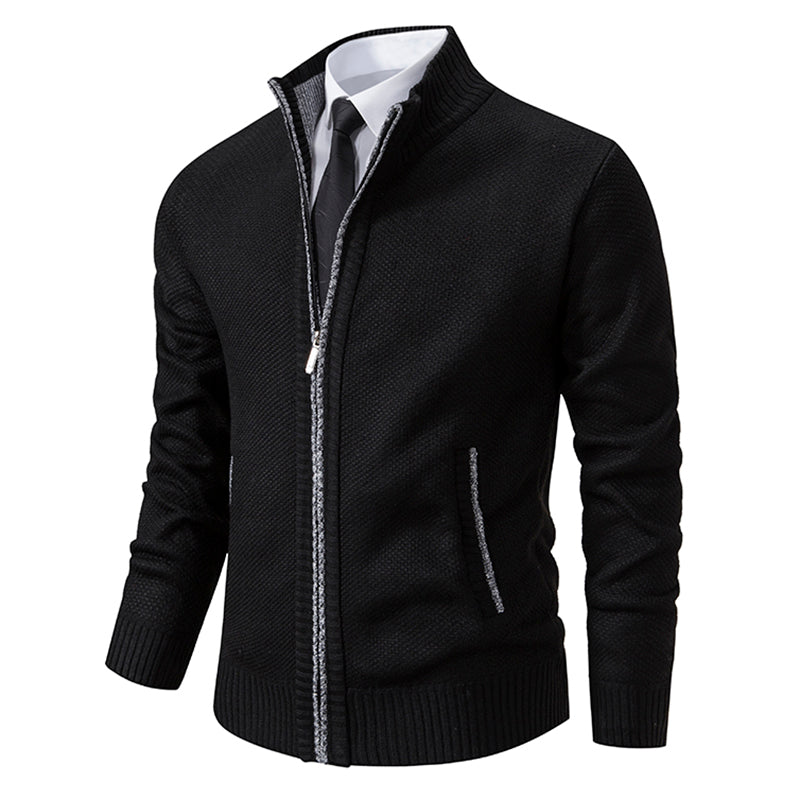 Modern men's zip hoodie jacket, perfect for versatile casual wear. A comfortable, stylish layering piece for all seasons.