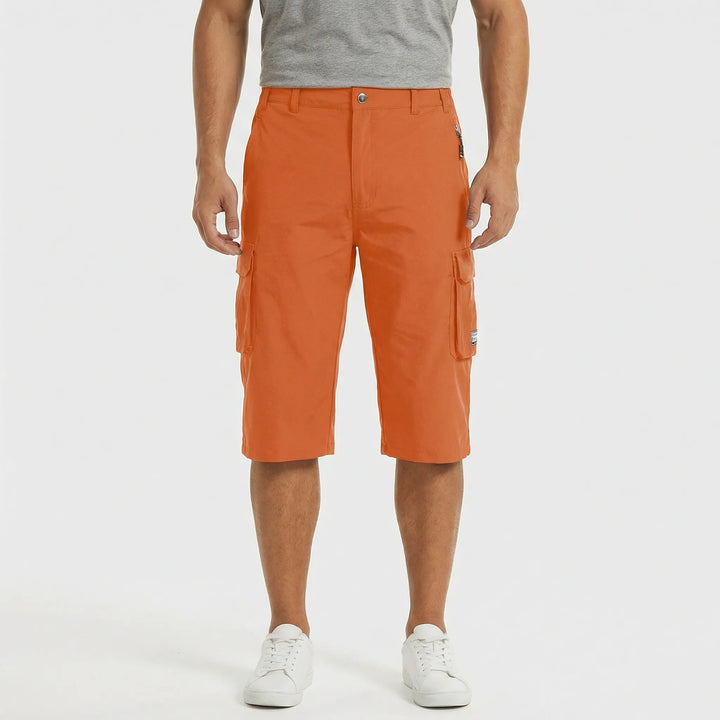 Versatile men's activewear cargo shorts with side pockets, great for outdoor, casual, and summer wear.