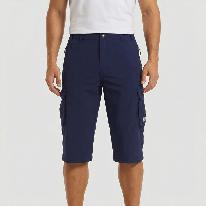 Stylish men's pocket shorts, cargo style, designed for versatile casual wear & summer outdoor comfort.