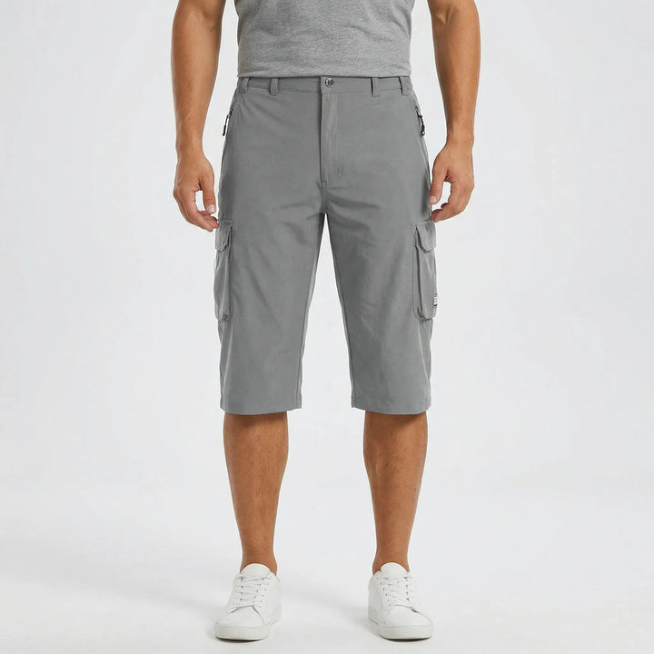 Lightweight men's summer shorts, cargo design with ample side pockets, comfortable for daily casual wear.
