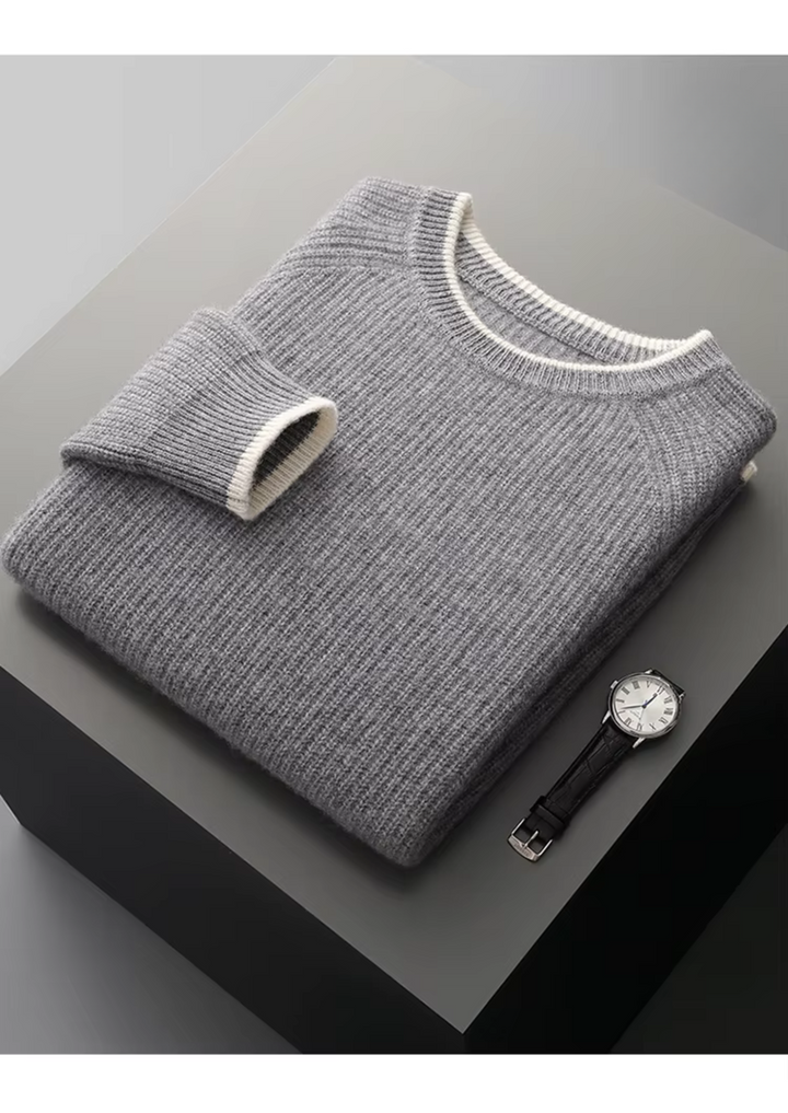 Versatile men's sweater, a classic crew neck pullover for any occasion.