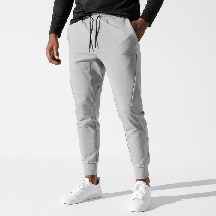 Comfortable men's workout joggers. Elastic waist activewear pants for gym, running, or relaxed lounge wear.