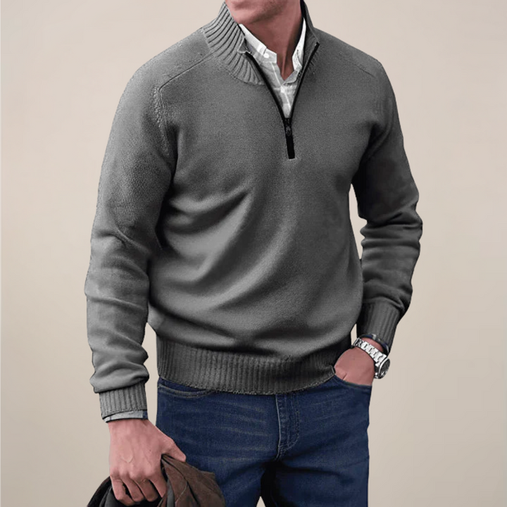Men's versatile half-zip sweater for smart casual layering. Effortless style & all-season comfort.