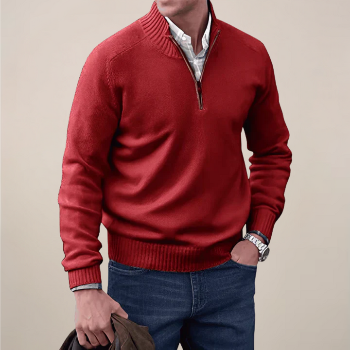 Men's smart casual half-zip sweater. Versatile cardigan for effortless layering and all-season comfort.