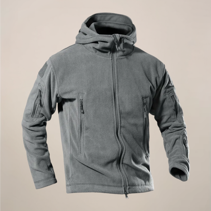 Lightweight men's hooded outdoor jacket, ideal for autumn. Water-resistant and versatile for casual wear and travel.