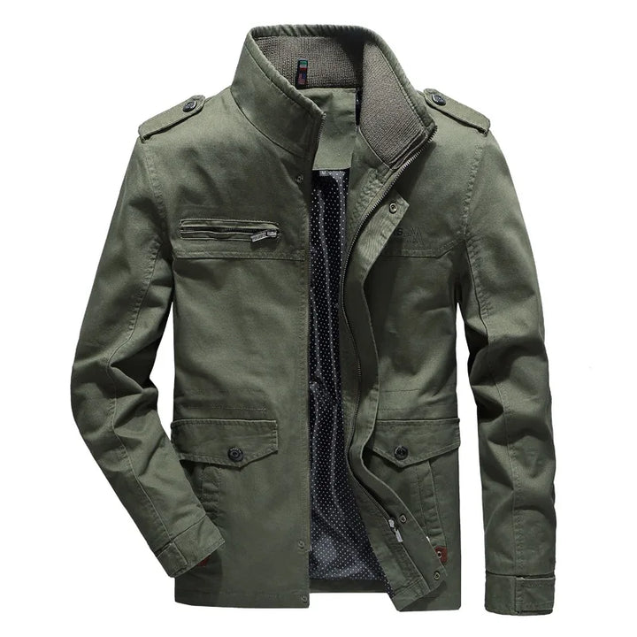Fashionable men's fall/spring cargo jacket, Olivier design. Versatile casual outerwear for modern everyday style.
