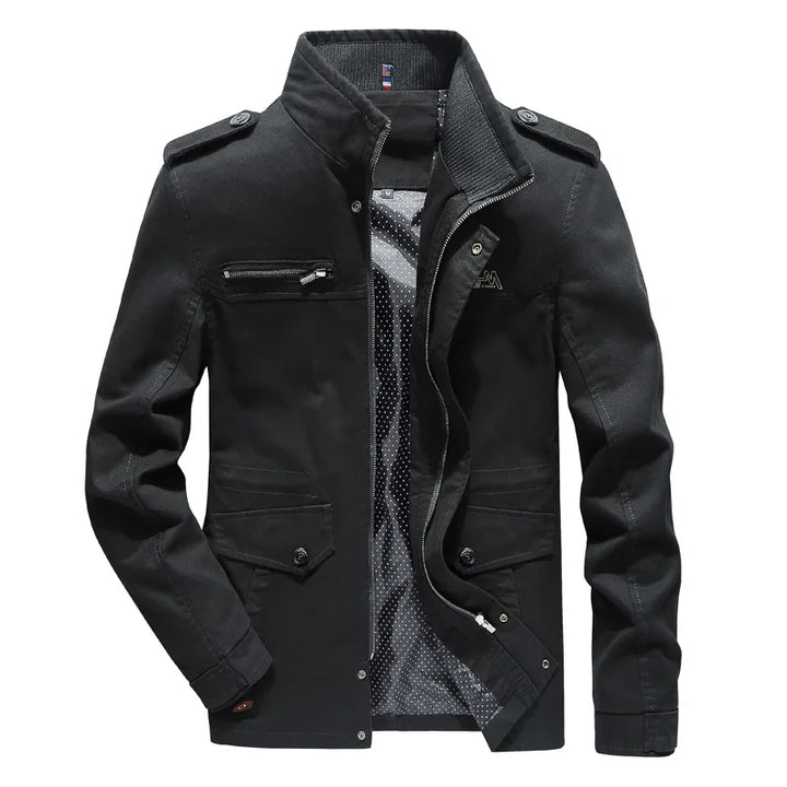 Lightweight & comfortable men's Olivier cargo jacket. Versatile outerwear, great for outdoor fall & spring casual wear.