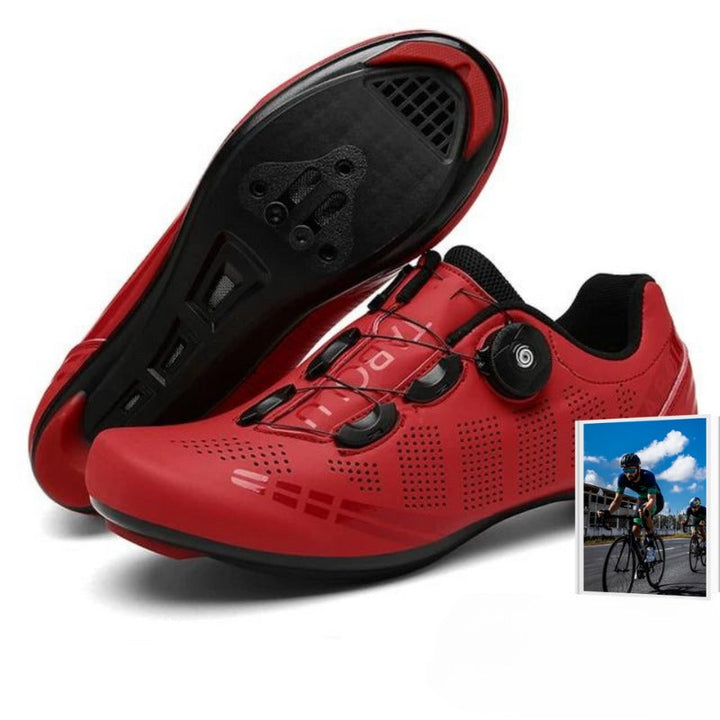 Black men's SPD cycling shoes with breathable mesh & secure strap closure for optimal comfort.