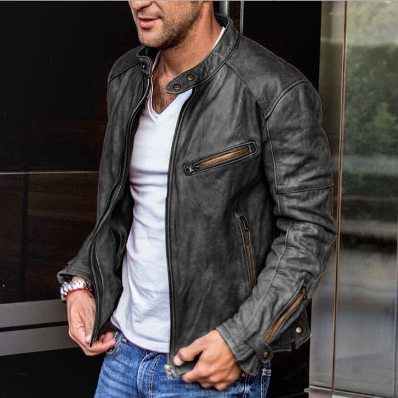Black men's stylish casual jacket, weatherproof and durable. Perfect versatile outerwear for fall & winter.