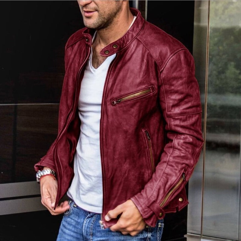 Men's versatile all-season weatherproof jacket. Stylish, durable outerwear in beige, black, or brown for fall/winter.
