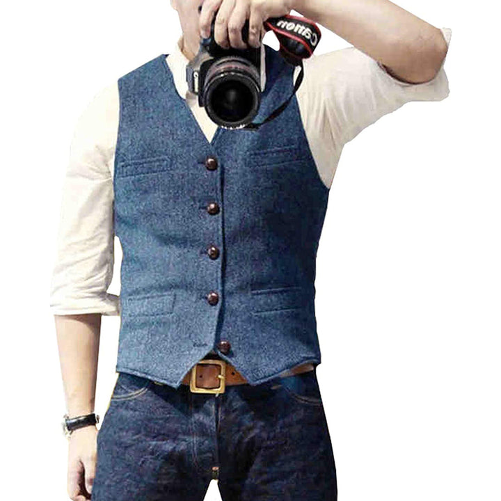 Men's versatile wool blend vest for both casual and formal occasions.