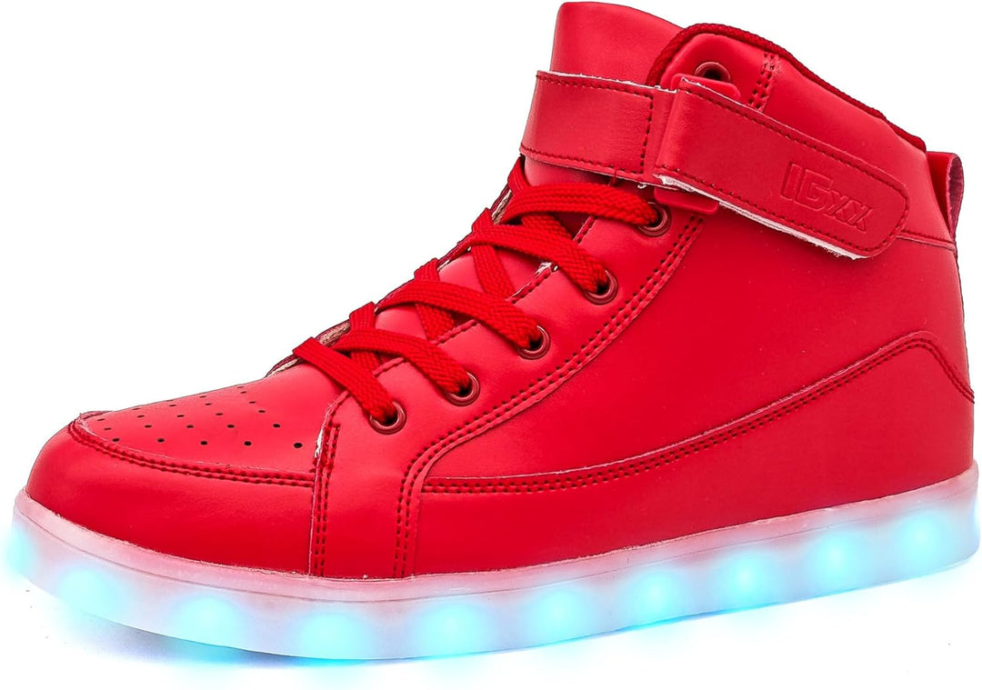 Men's vibrant LED light-up sneakers. Rechargeable party & festival shoes.