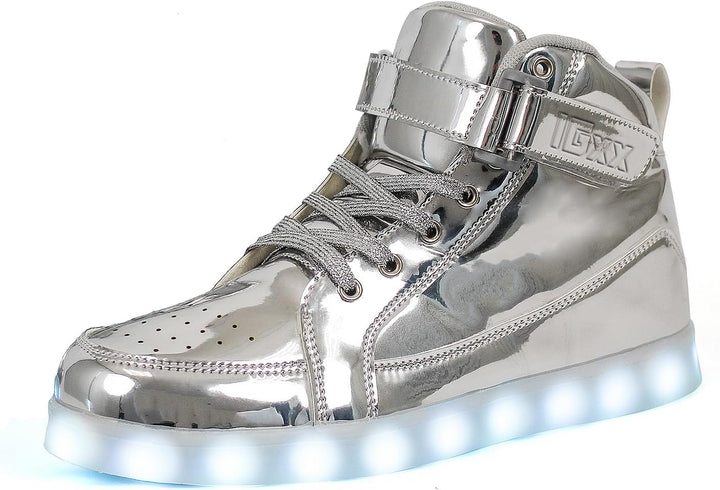 Men's rechargeable LED light-up casual shoes. Trendy and vibrant party sneakers.
