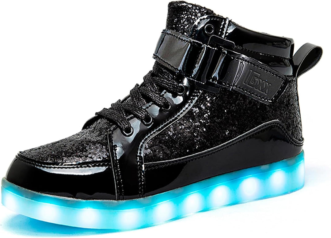 Unique men's LED festival footwear. Vibrant rechargeable light-up sneakers.
