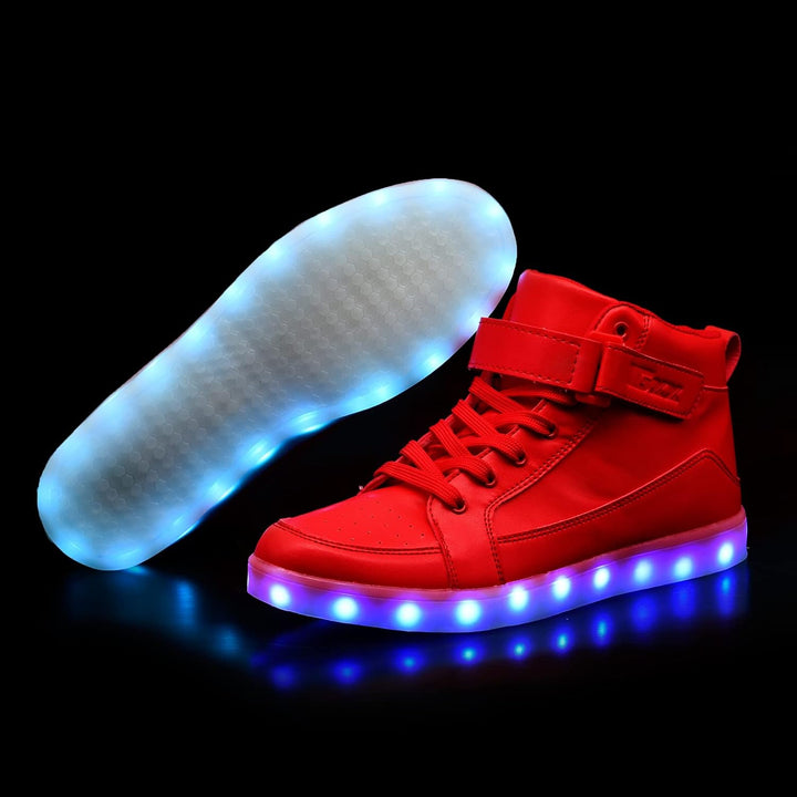 Glowing men's fashion sneakers. Trendy LED shoes for parties & everyday style.