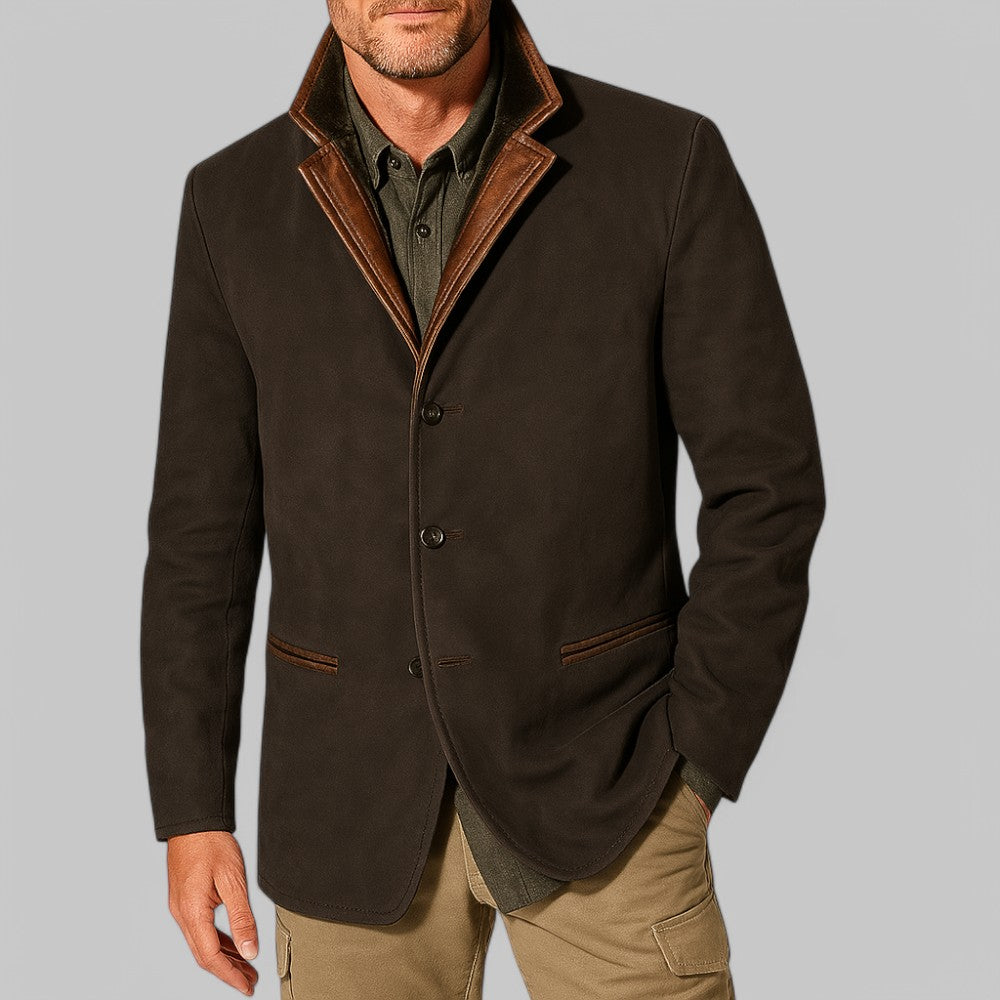 Men's vintage autumn blazer, classic field style jacket for fall fashion. Perfect for smart casual outerwear.