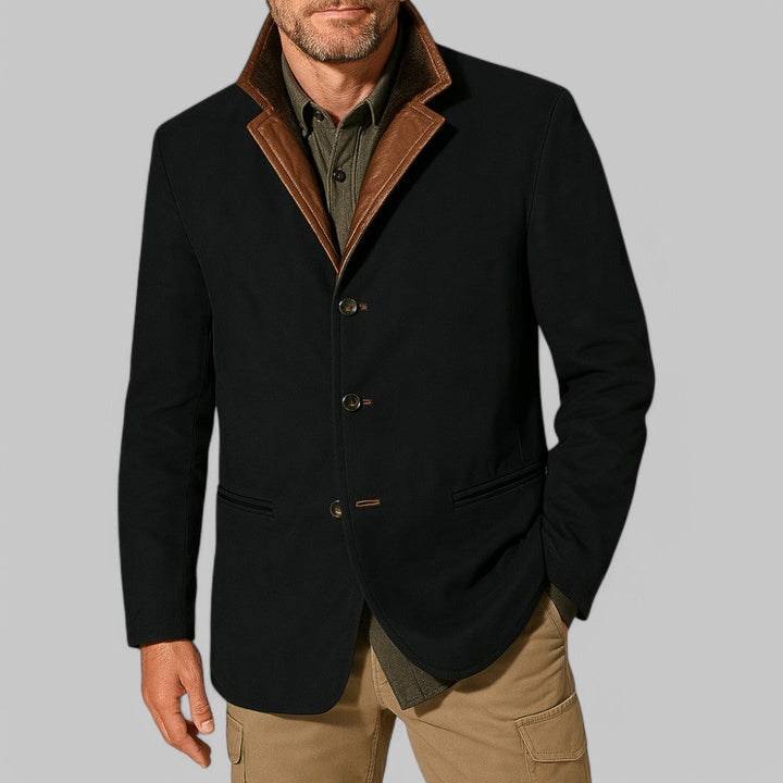 Men's vintage tailored blazer, classic autumn field jacket for fall essential outdoor & smart casual style.