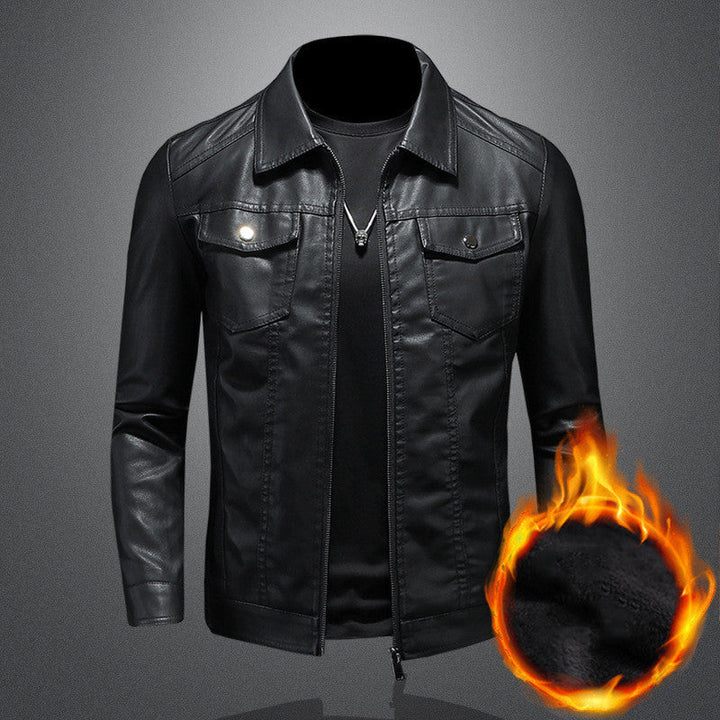 Men's vintage black jacket, a timeless classic outerwear piece for sophisticated style & comfort. Perfect men's fashion.