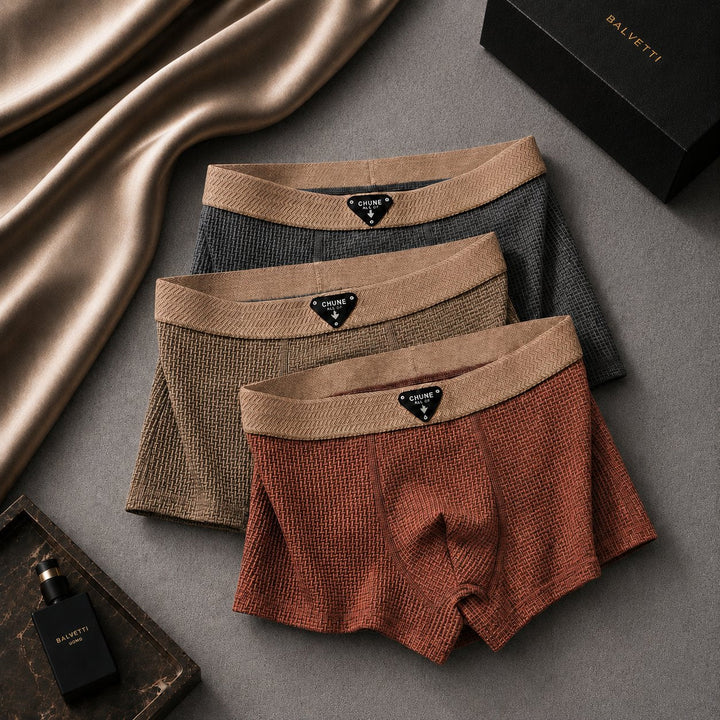 Relaxed fit men's waffle knit boxer loungewear. Ultimate comfort underwear perfect for all-day wear & sleep.